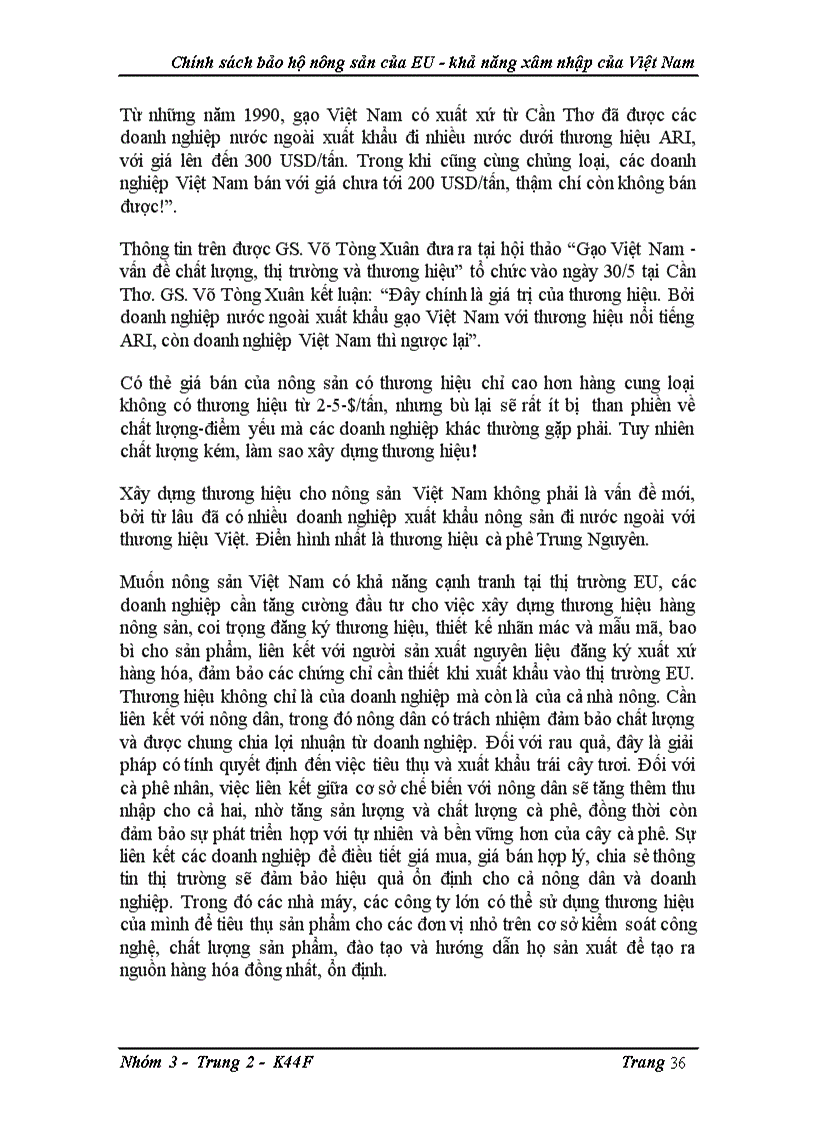 image for page Chính sách bảo hộ nông sản của eu khả năng xâm nhập của việt nam