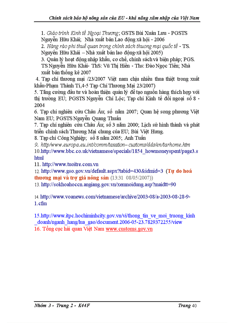 image for page Chính sách bảo hộ nông sản của eu khả năng xâm nhập của việt nam