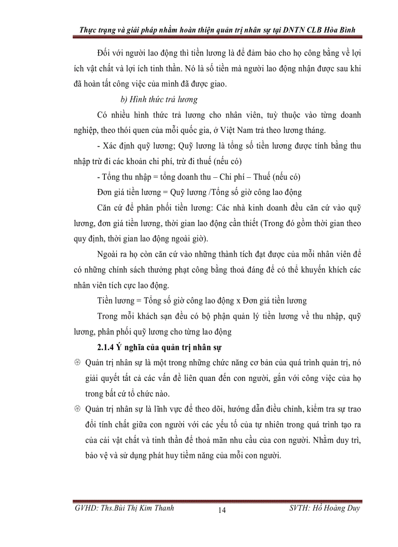 image for page Thực trạng và giải pháp hoàn thiện quản trị nhân sự tại Khách sạn Hòa Bình