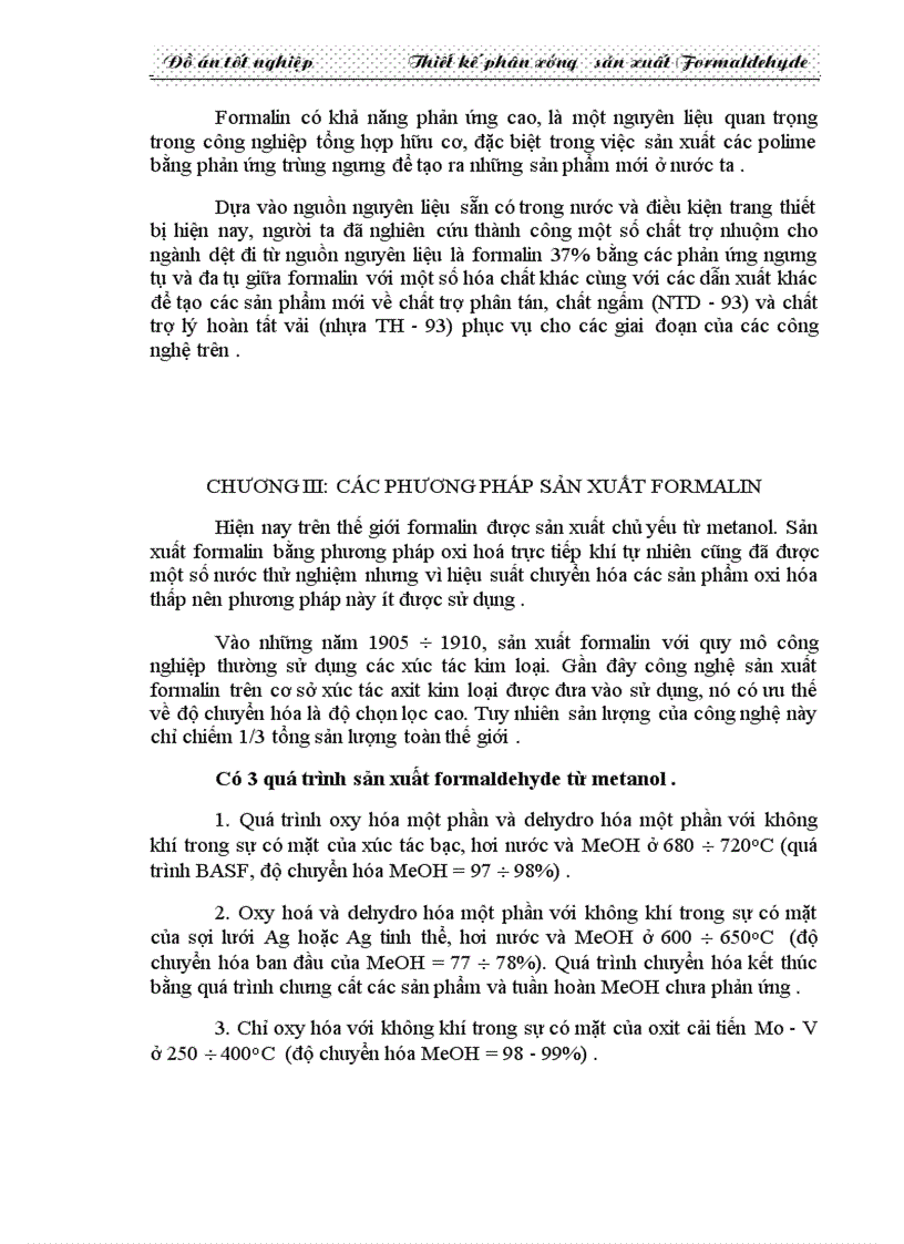 image for page Thiết kế phân xưởng sản xuất Formalin