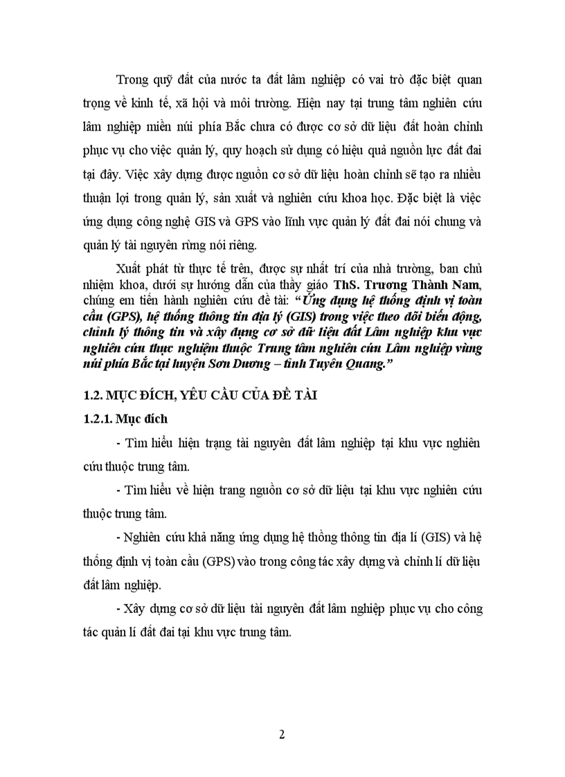 image for page Ứng dụng hệ thống định vị toàn cầu GPS hệ thống thông tin địa lý GIS trong việc theo dõi biến động chỉnh lý thông tin và xây dựng cơ sở dữ liệu đất Lâm nghiệp khu vực nghiên cứu thực