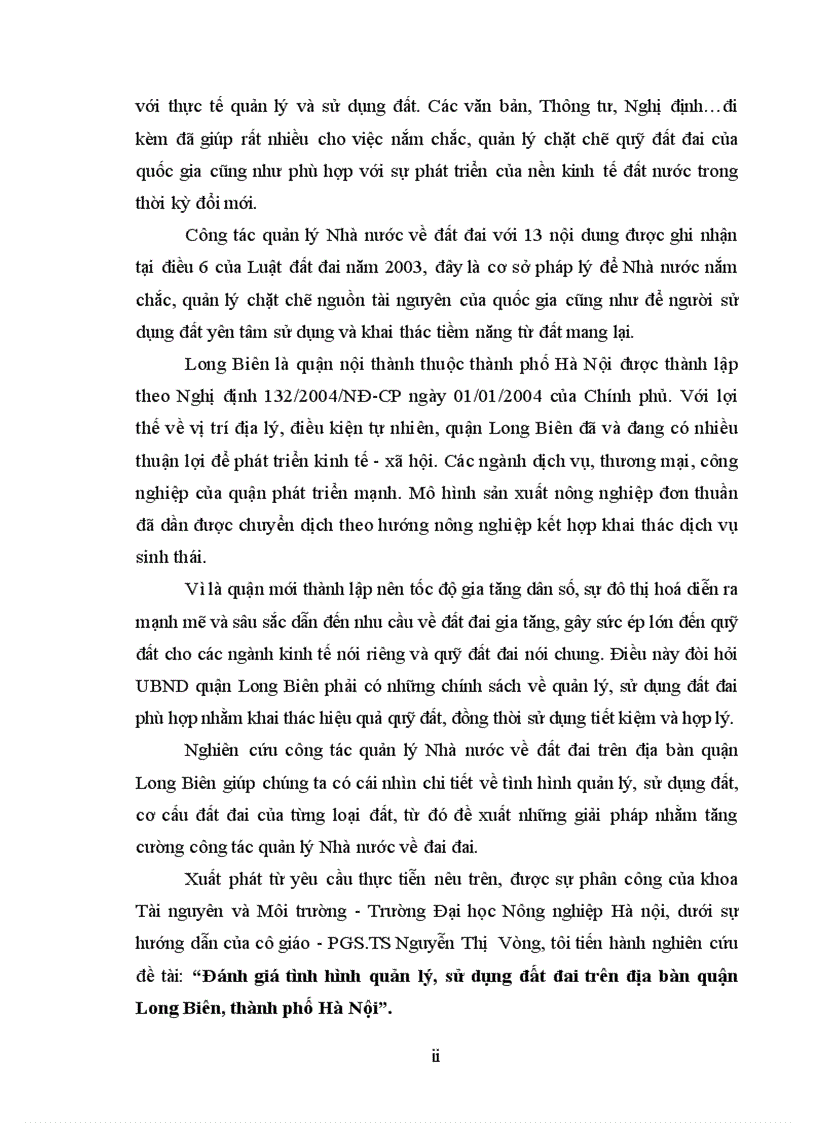 image for page Đánh giá tình hình quản lý sử dụng đất đai trên địa bàn quận Long Biên thành phố Hà Nội