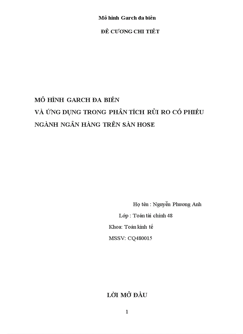 image for page Mô hình garch đa biến và ứng dụng trong phân tích rủi ro cổ phiếu ngành ngân hàng trên sàn hose
