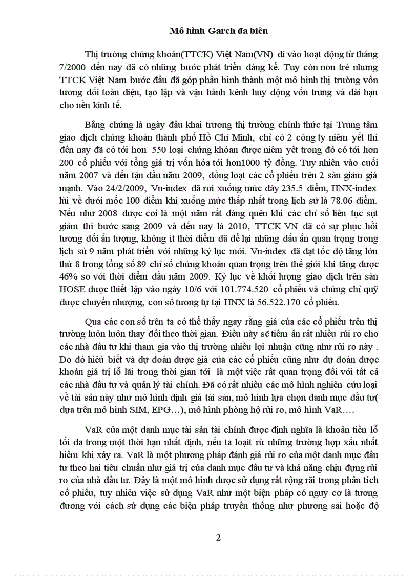 image for page Mô hình garch đa biến và ứng dụng trong phân tích rủi ro cổ phiếu ngành ngân hàng trên sàn hose