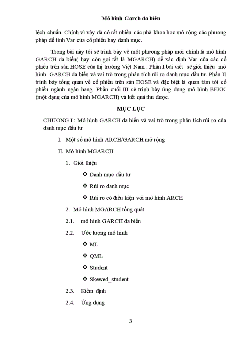 image for page Mô hình garch đa biến và ứng dụng trong phân tích rủi ro cổ phiếu ngành ngân hàng trên sàn hose