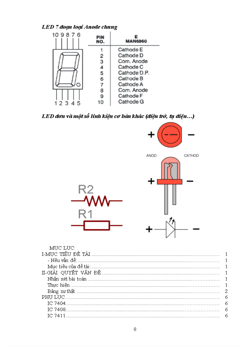 image for page Thực hiện được mạch dùng các IC số biến đổi 4 bit số nhị phân sang số thập phân thể hiện qua 2 led 7 đoạn