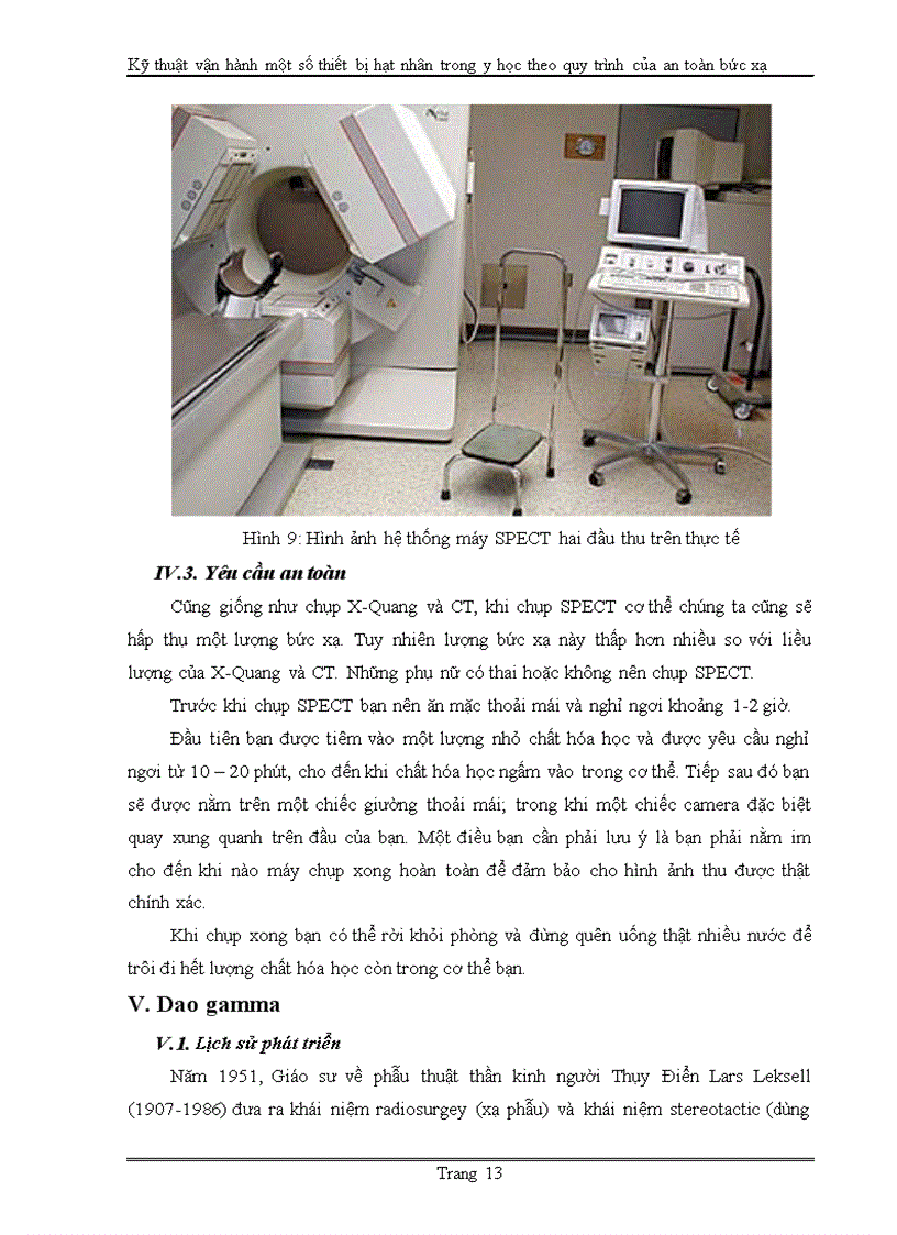 image for page Kỹ thuật vận hành một số thiết bị hạt nhân trong y học theo quy trình của an toàn bức xạ
