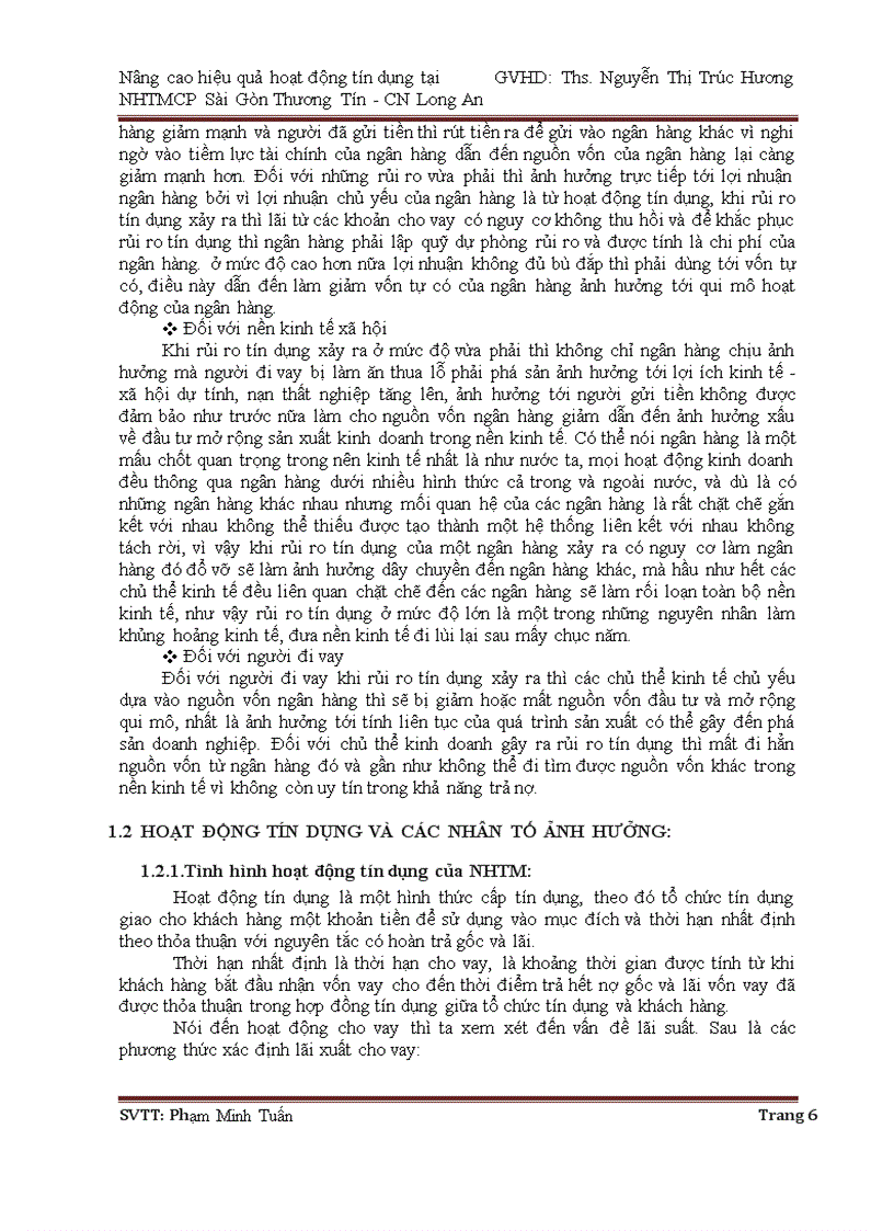 image for page Nâng cao hiệu quả hoạt động tín dụng tại NHTMCP Sài Gòn Thương Tín CN Long An