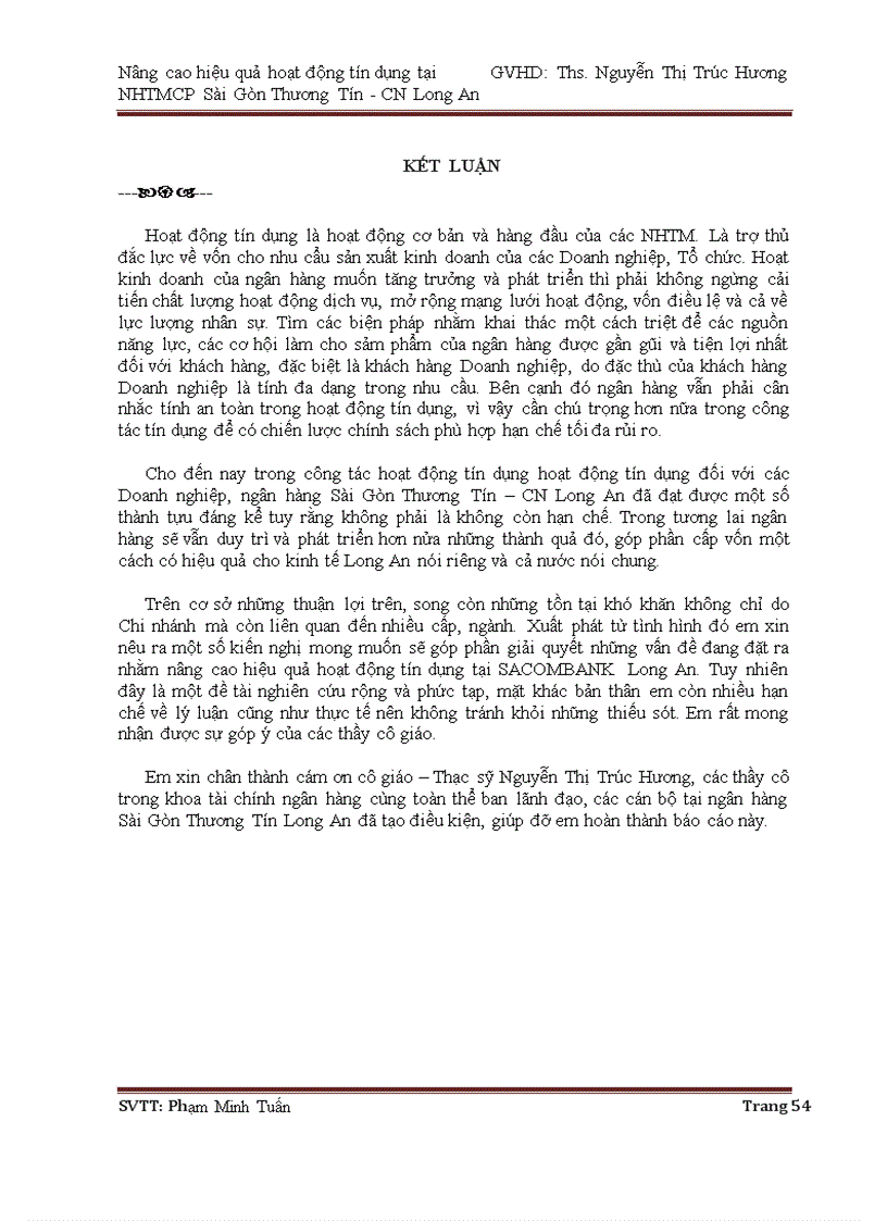 image for page Nâng cao hiệu quả hoạt động tín dụng tại NHTMCP Sài Gòn Thương Tín CN Long An