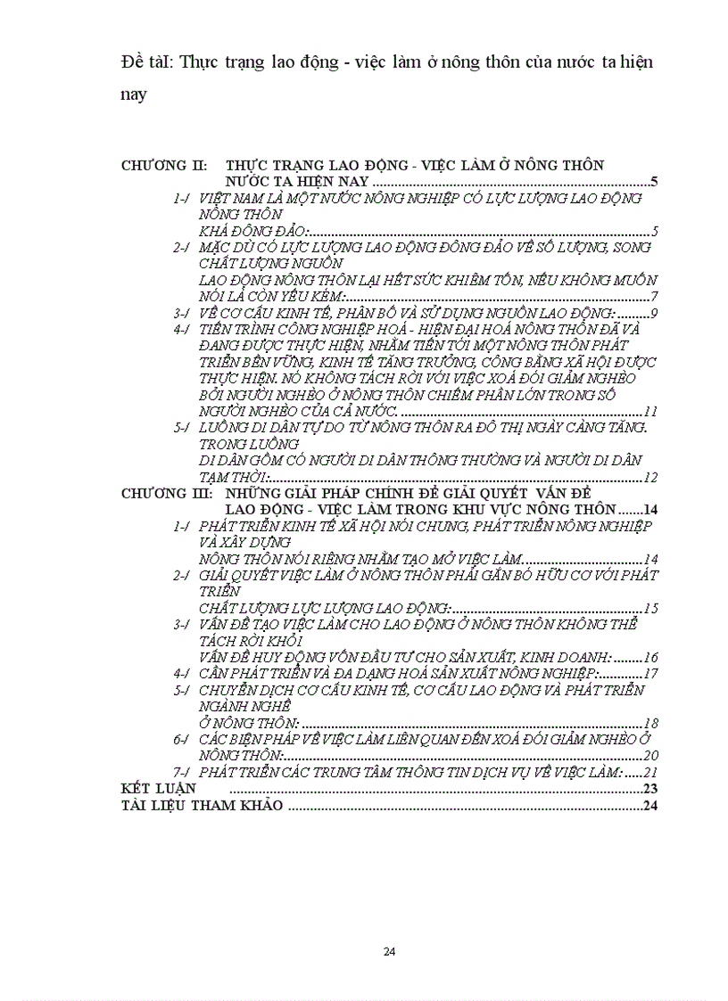 image for page Thực trạng lao động việc làm ở Nông thôn của nước ta hiện nay
