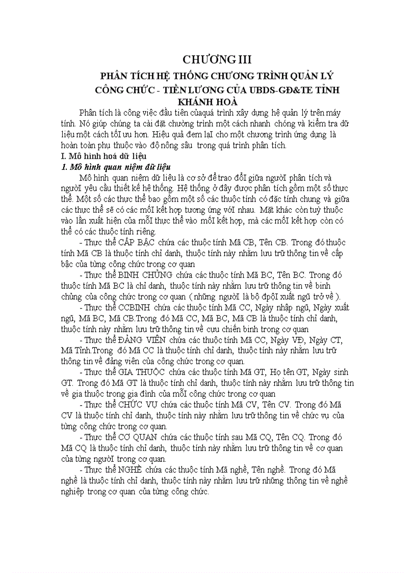 image for page Phân tích hệ thống chương trình quản lý công chức tiền lương của UBDS GĐ TE Thành Phố Nha trang Khánh Hòa file Word 67 trang