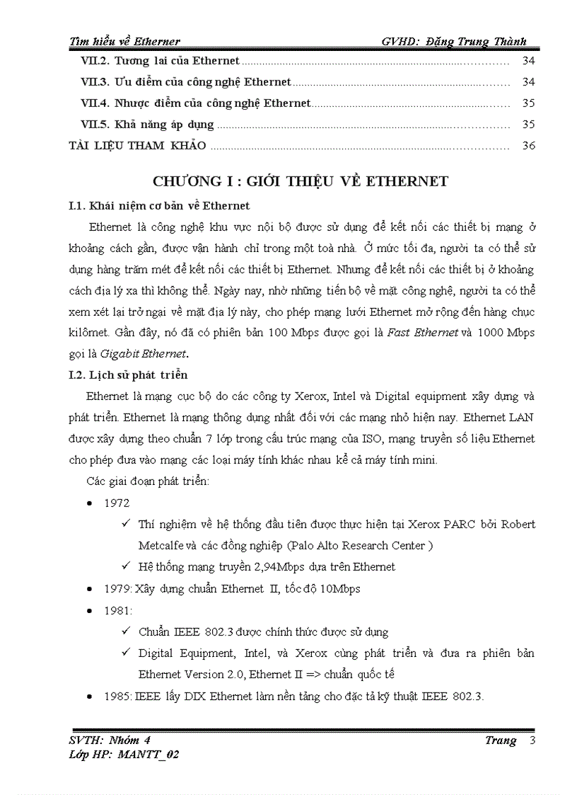 Đồ án về Ethernet