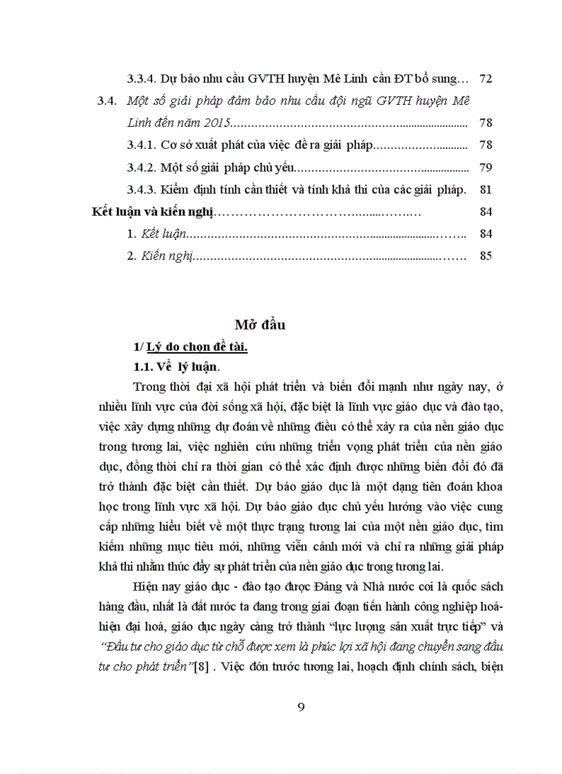 image for page Dự báo nhu cầu đội ngũ giáo viên Tiểu học huyện Mê Linh tỉnh Vĩnh Phúc đến năm 2015