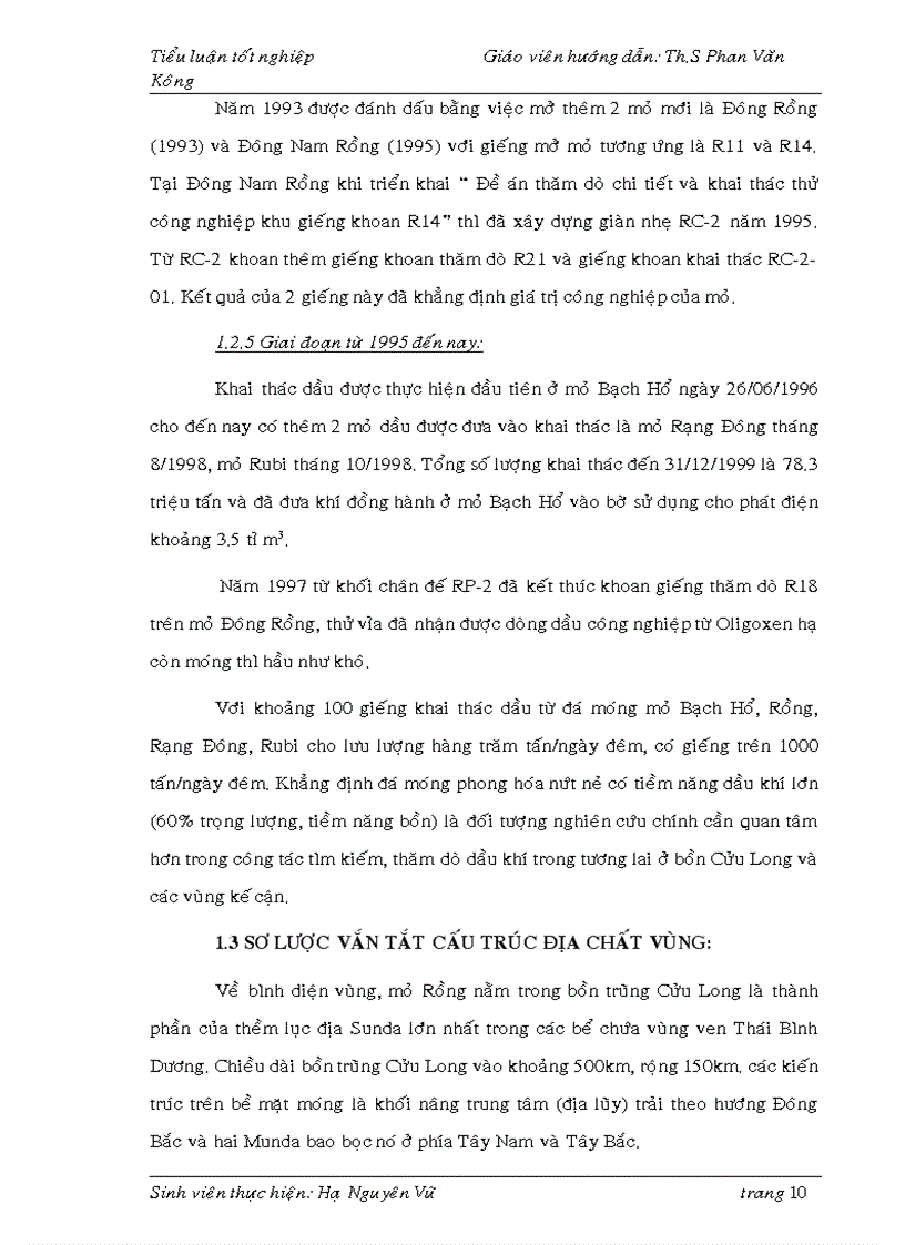 image for page Thiết kế giếng khoan khai thác cho cấu tạo đông bắc mỏ rồng bồn trũng cửu long