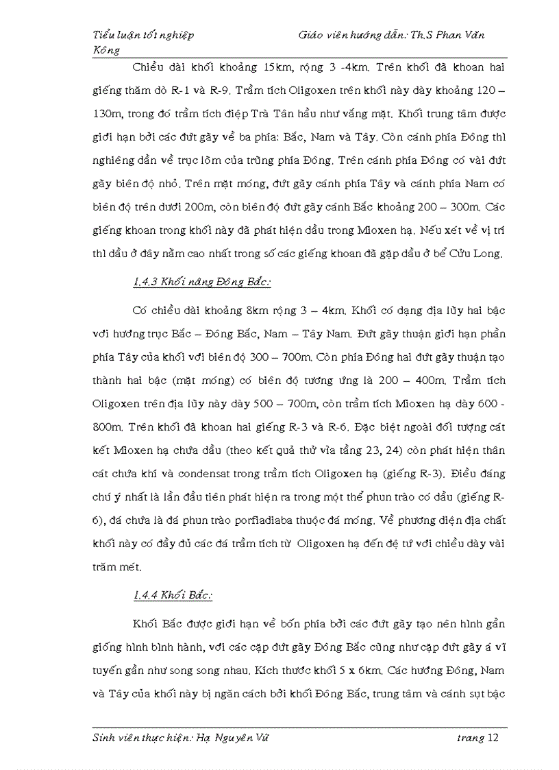 image for page Thiết kế giếng khoan khai thác cho cấu tạo đông bắc mỏ rồng bồn trũng cửu long