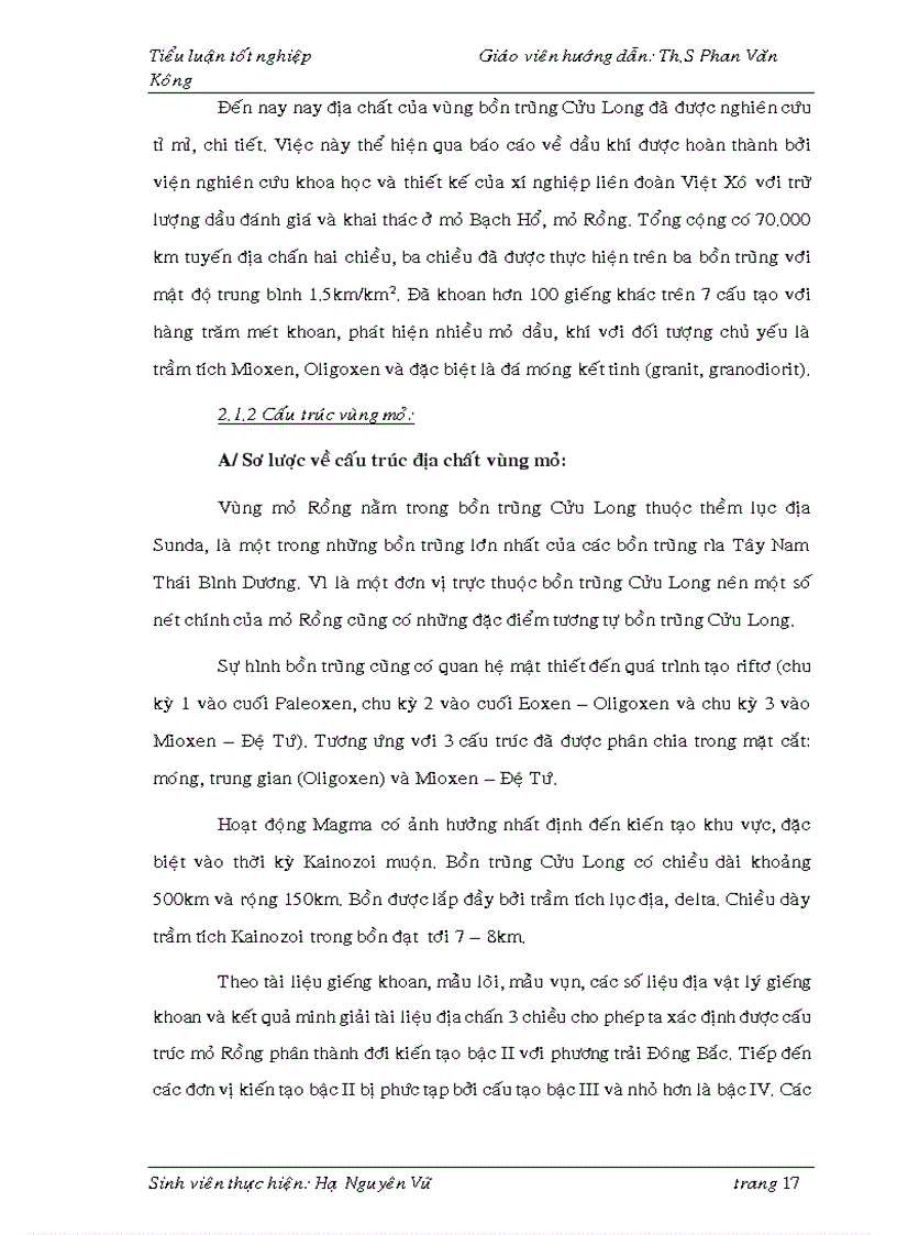 image for page Thiết kế giếng khoan khai thác cho cấu tạo đông bắc mỏ rồng bồn trũng cửu long