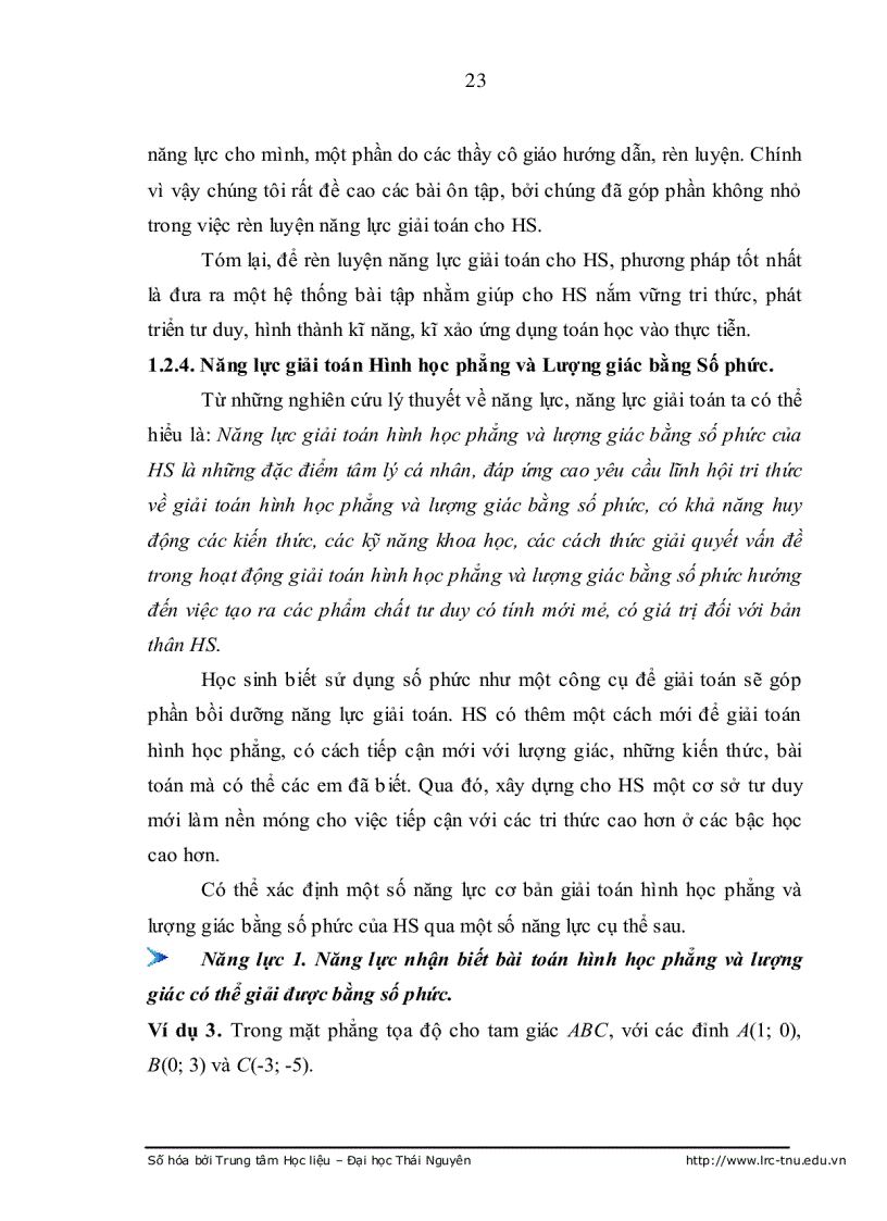 image for page Bồi dưỡng năng lực ứng dụng số phức vào giải toán hình học và lượng giác cho học sinh khá giỏi trung học phổ thông