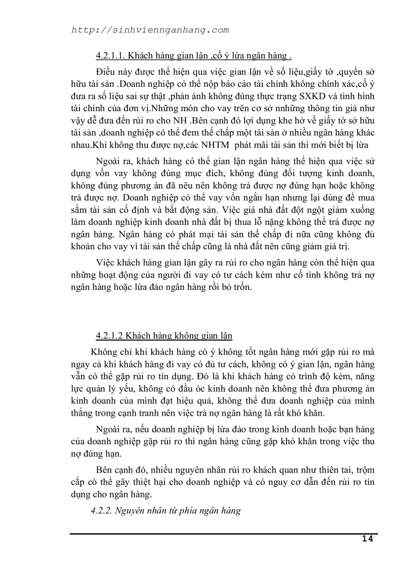 image for page Tín dụng và rủi ro trong hoạt động tín dụng của NH TM