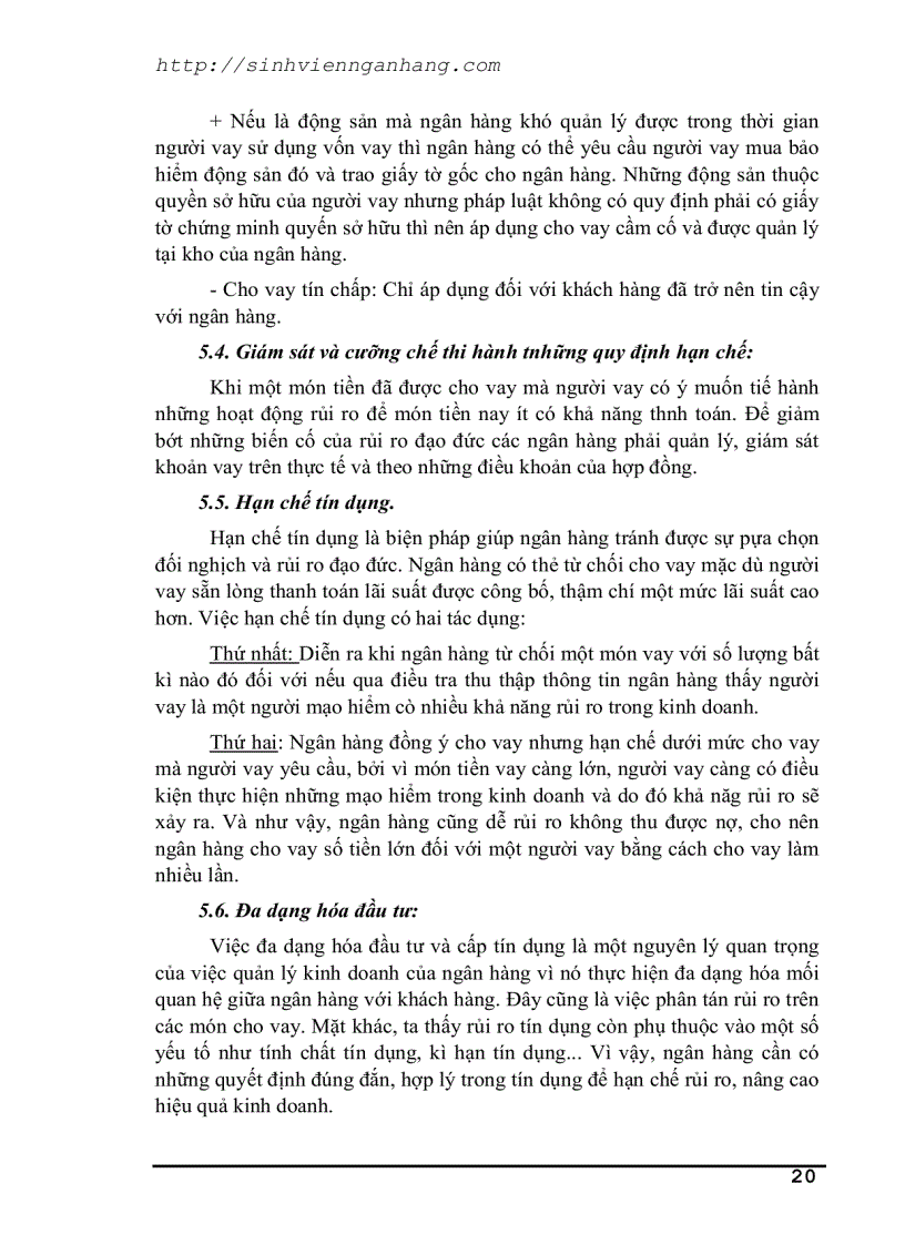 image for page Tín dụng và rủi ro trong hoạt động tín dụng của NH TM