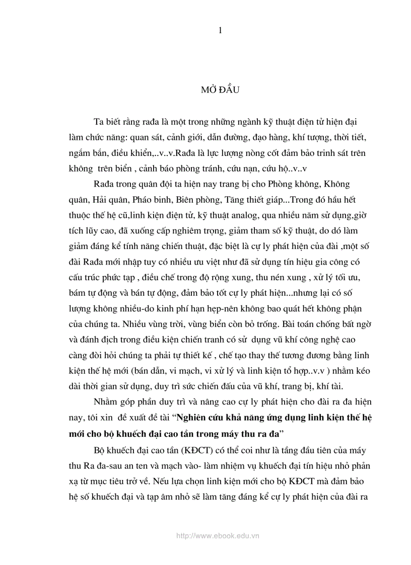 image for page Nghiên cứu khả năng ứng dụng linh kiện thế hệ mới cho bộ khuếch đại cao tần máy thu ra đa