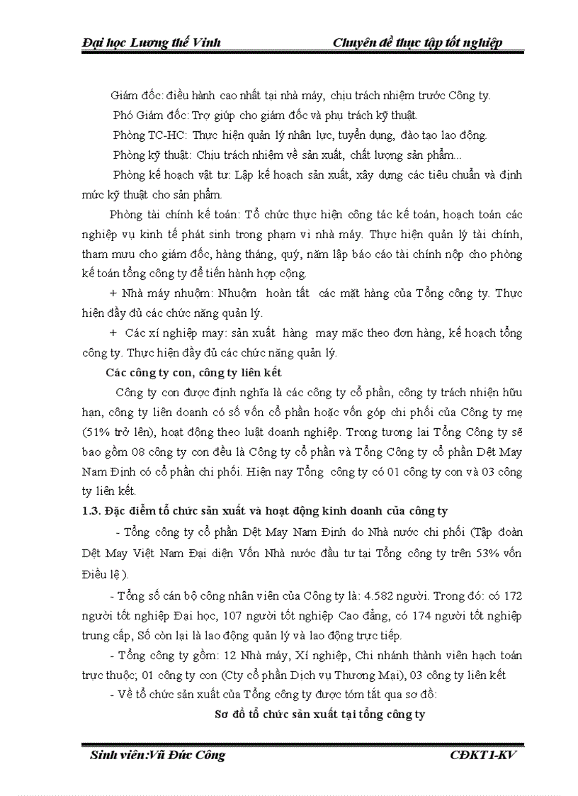 image for page Hoàn thiện kế toán chi phí sản xuất và tính giá thành sản phẩm dệt tại nhà máy dệt Tổng công ty cổ phần dệt may Nam Định