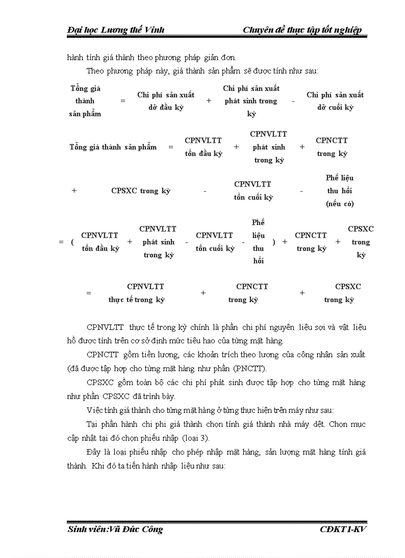 image for page Hoàn thiện kế toán chi phí sản xuất và tính giá thành sản phẩm dệt tại nhà máy dệt Tổng công ty cổ phần dệt may Nam Định