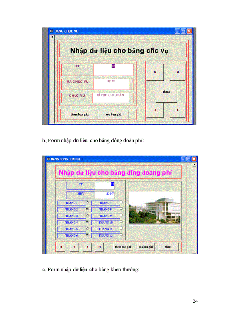 image for page Chương trình được ứng dụng bằng ngôn ngữ Microsoft Access vào Quản lý đoàn viên