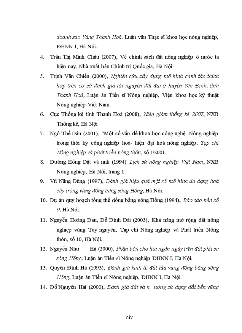 image for page Đánh giá thực trạng và đề xuất sử dụng đất nông nghiệp hợp lý huyện Hoằng Hoá tỉnh Thanh Hoá