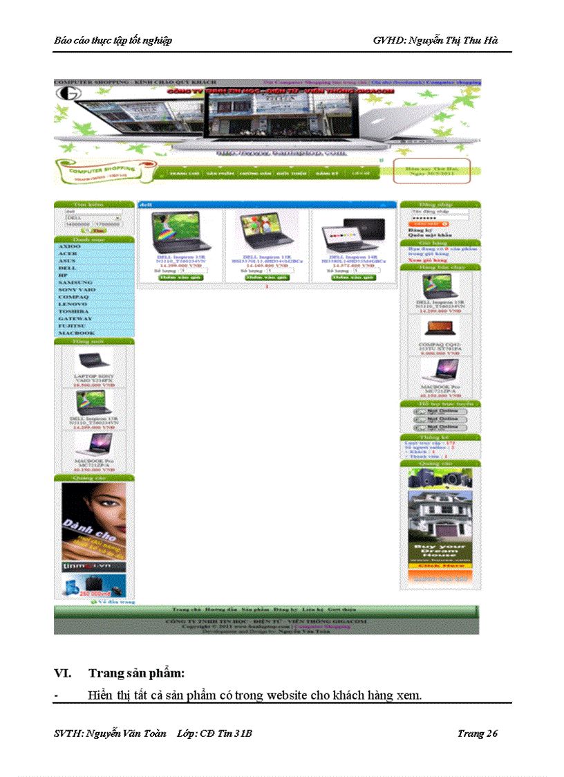 image for page Xây dựng và thiết kế trang web bán laptop trực tuyến qua mạng