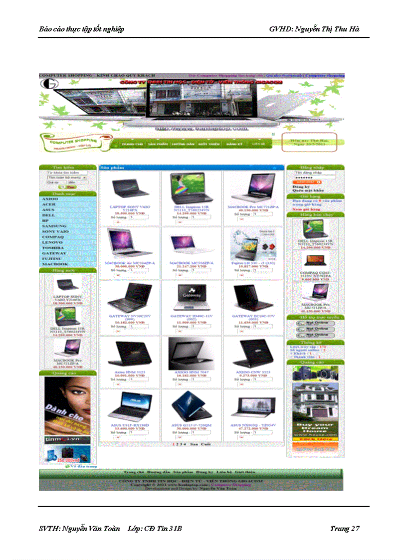 image for page Xây dựng và thiết kế trang web bán laptop trực tuyến qua mạng