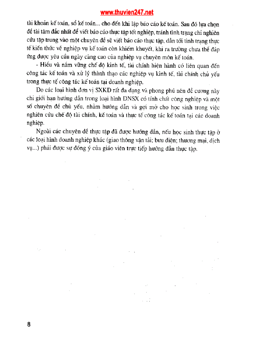 image for page Giáo trình Hướng dẫn nội dung thực tập và viết báo cáo thực tập tốt nghiệp chuyên ngành kế toán DNSX