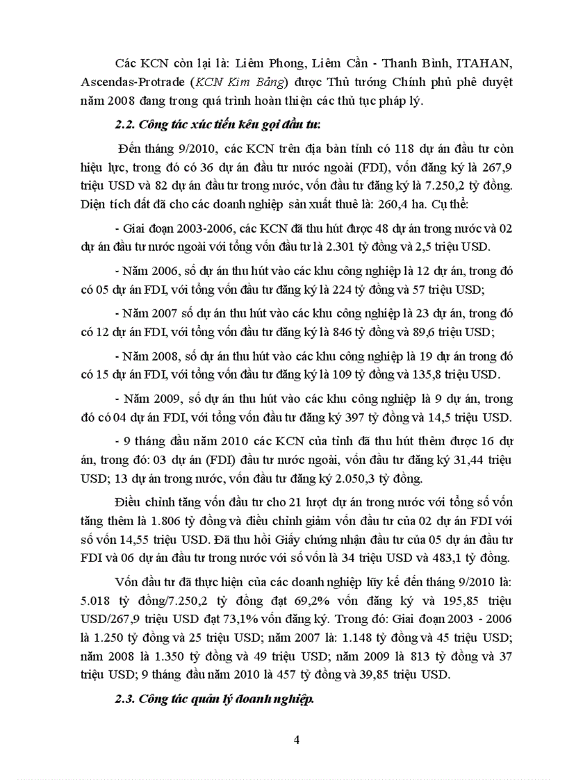 image for page Báo cáo tổng kết 20 năm xây dựng và phát triển khu công nghiệp tại Hà Nam