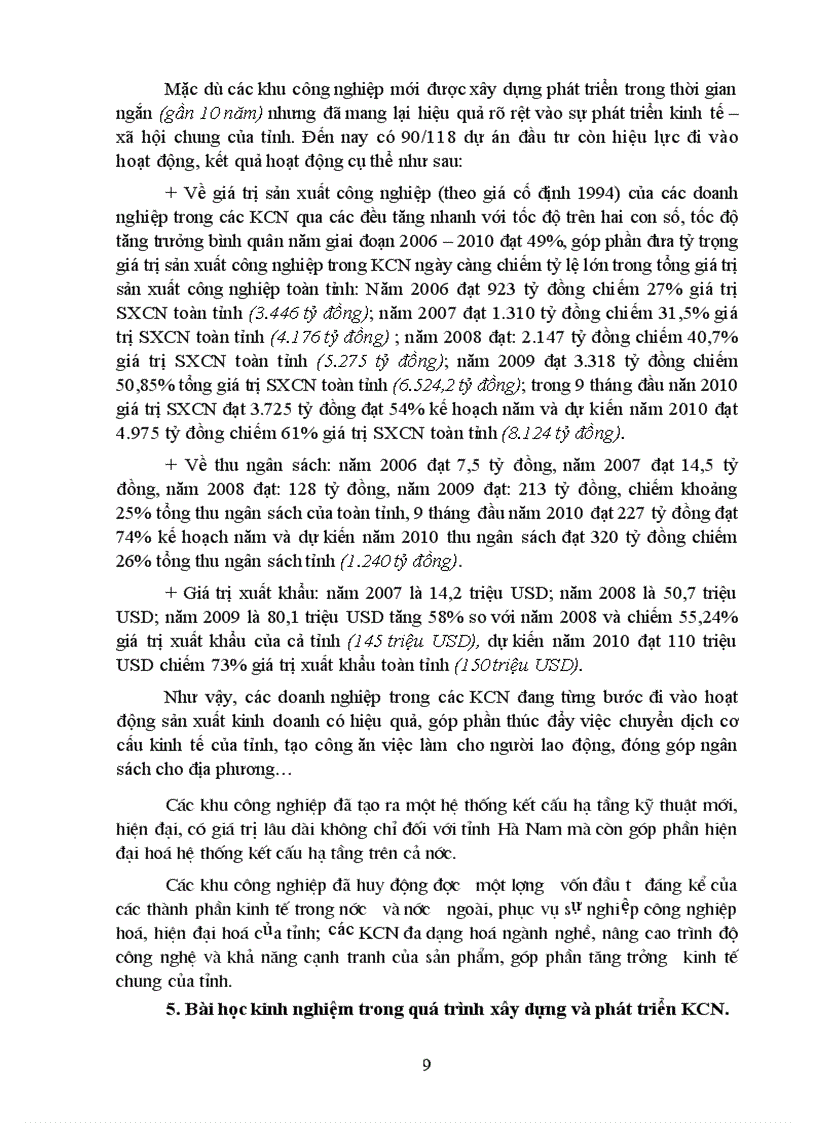 image for page Báo cáo tổng kết 20 năm xây dựng và phát triển khu công nghiệp tại Hà Nam