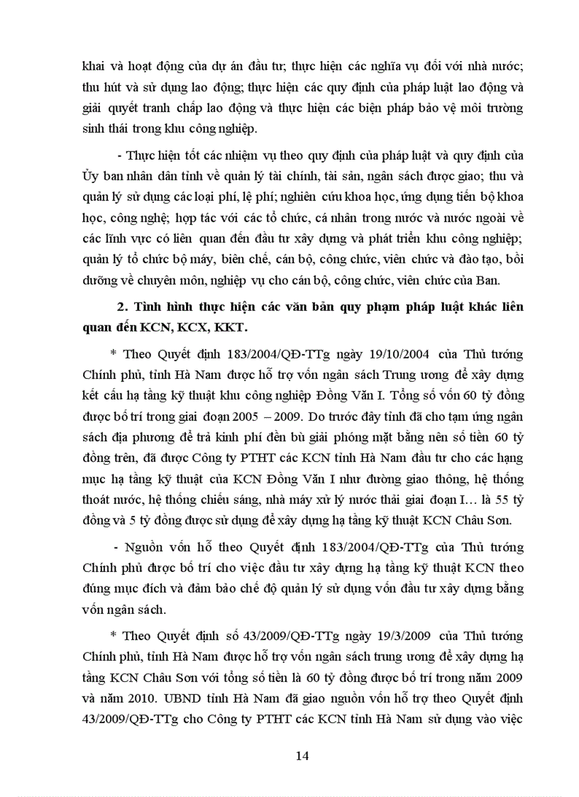 image for page Báo cáo tổng kết 20 năm xây dựng và phát triển khu công nghiệp tại Hà Nam