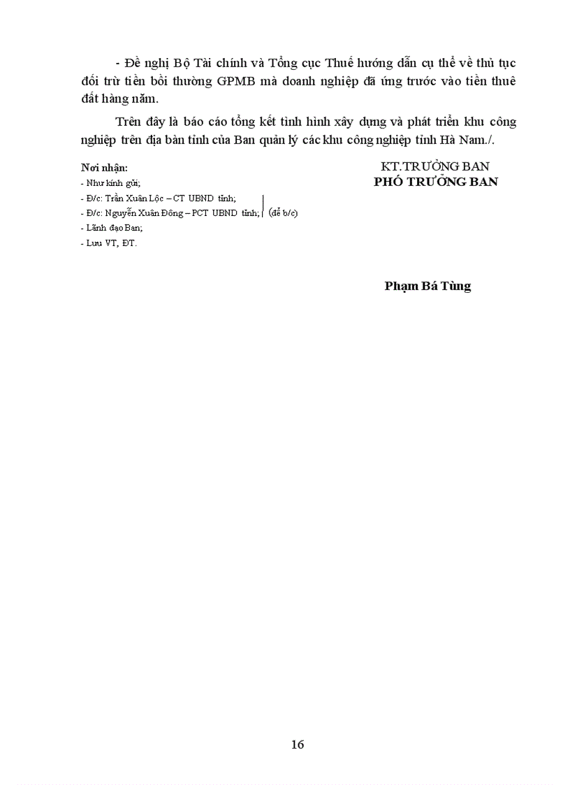 image for page Báo cáo tổng kết 20 năm xây dựng và phát triển khu công nghiệp tại Hà Nam