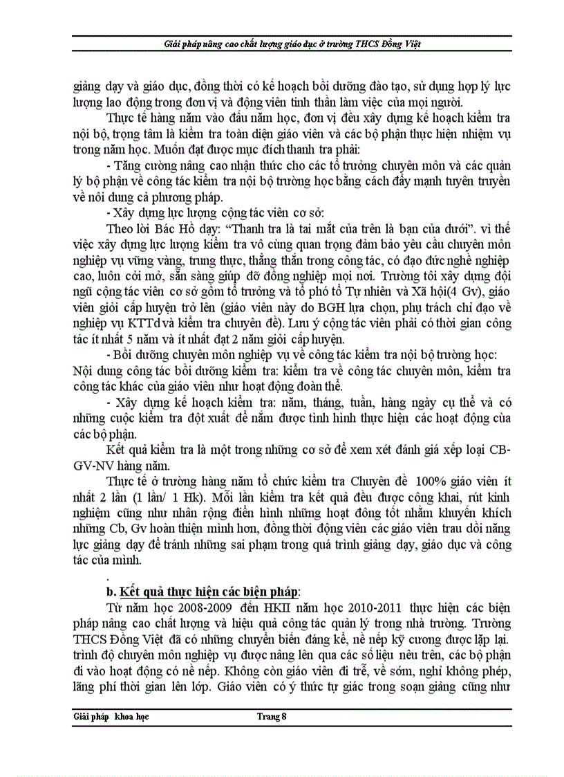 image for page Giải pháp nâng cao chất lượng giáo dục ở trường THCS Đồng Việt