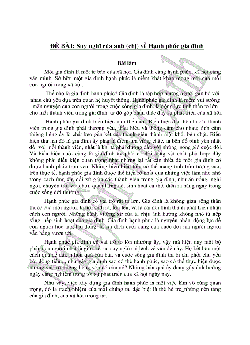 image for page Suy nghĩ về Hạnh phúc gia đình