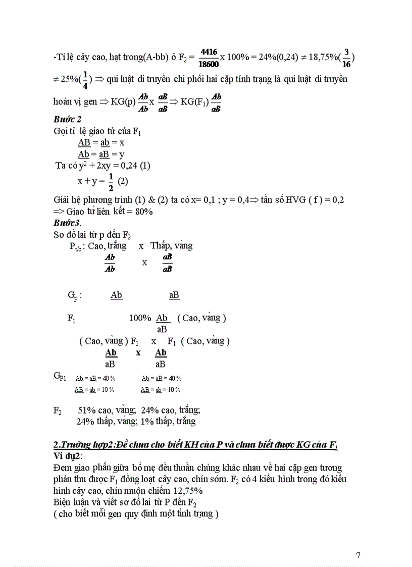 image for page Phương pháp giải các bài tập về di truyền liên kết không hoàn toàn