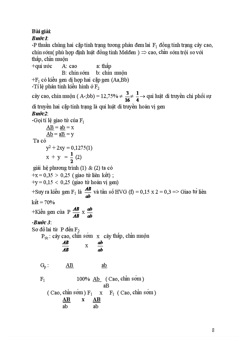 image for page Phương pháp giải các bài tập về di truyền liên kết không hoàn toàn