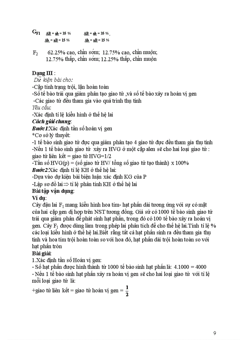 image for page Phương pháp giải các bài tập về di truyền liên kết không hoàn toàn
