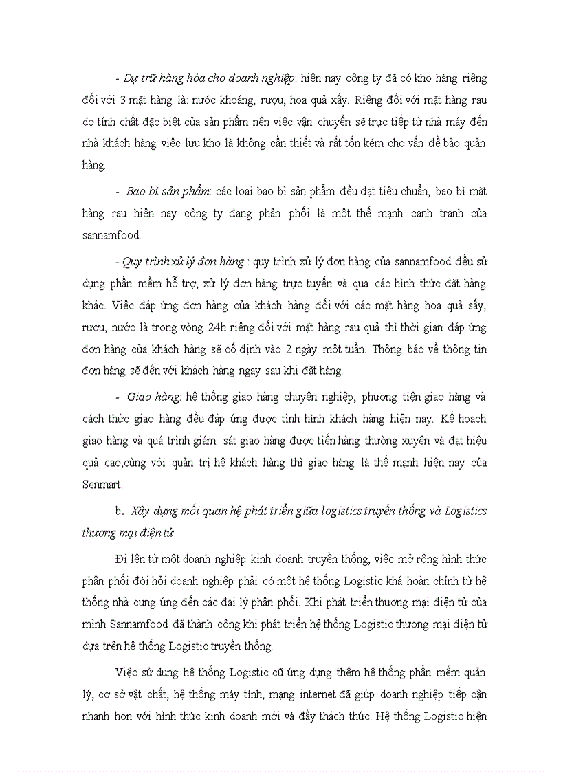 image for page Trình bày việc ứng dụng công nghệ thông tin hỗ trợ cho hoạt động logistics của Sannamfood