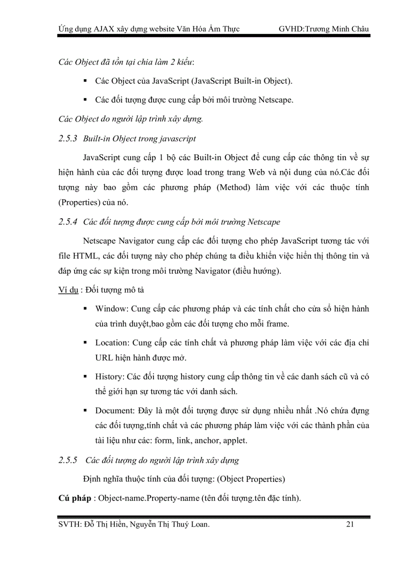 image for page Ứng dụng AJAX xây dựng website Văn Hóa Ẩm Thực