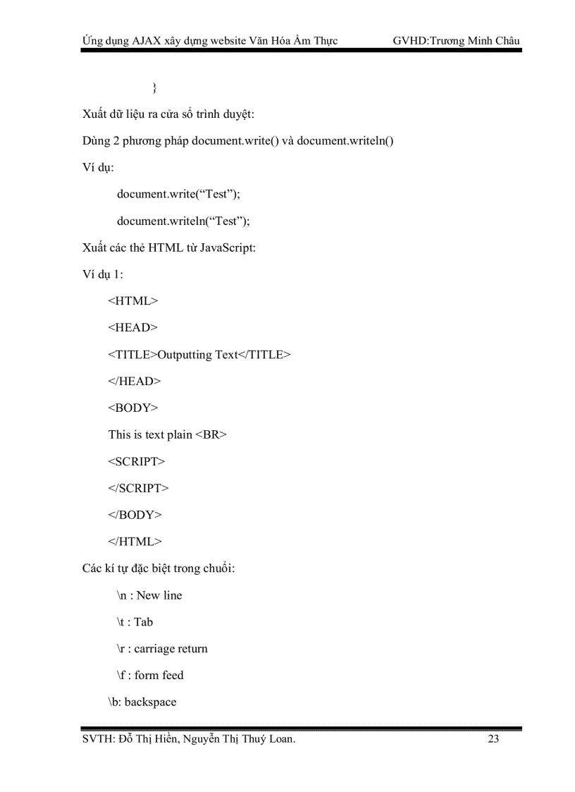 image for page Ứng dụng AJAX xây dựng website Văn Hóa Ẩm Thực