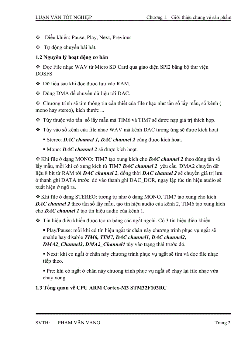 image for page Máy Nghe Nhạc Sử Dụng Chip ARM CORTEX M3 32 Bit