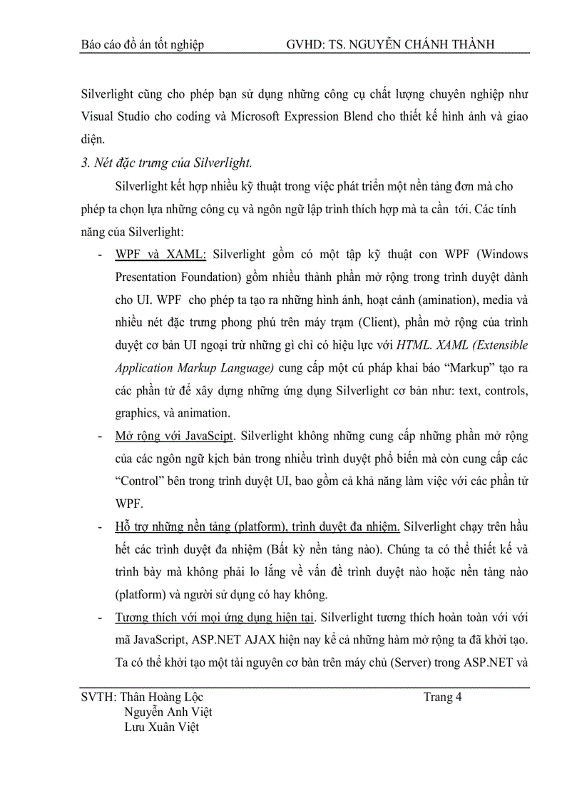 image for page Nghiên cứu Silversight và xây dựng ứng dụng web hỗ trợ phát triển bài giảng dạng Multimedia