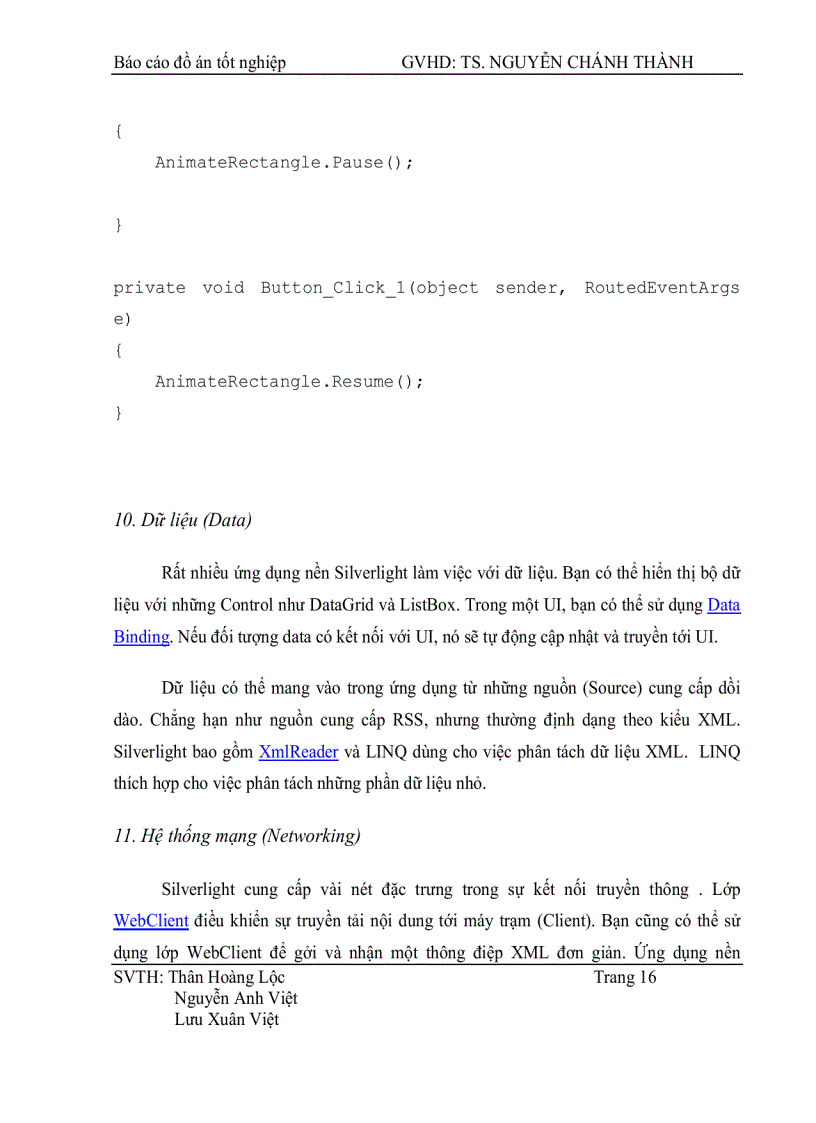 image for page Nghiên cứu Silversight và xây dựng ứng dụng web hỗ trợ phát triển bài giảng dạng Multimedia