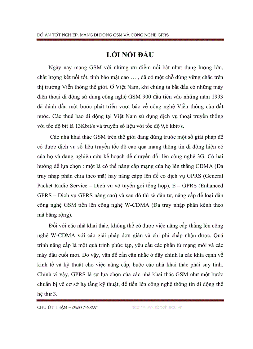 image for page Tổng quan về hệ thống thông tin di động GSM và công nghệ GPRS