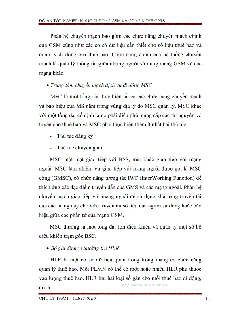 image for page Tổng quan về hệ thống thông tin di động GSM và công nghệ GPRS