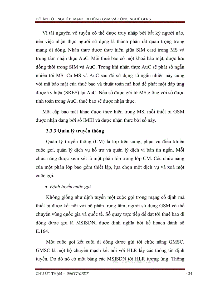 image for page Tổng quan về hệ thống thông tin di động GSM và công nghệ GPRS