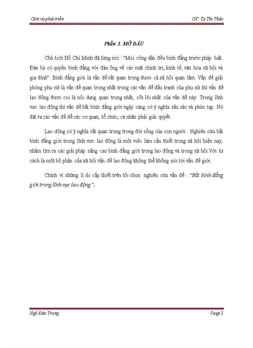 image for page Bất bình đẳng giới trong lĩnh vực lao động